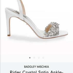 Badgley Mischka “Rider” Crystal-embellished satin sandals